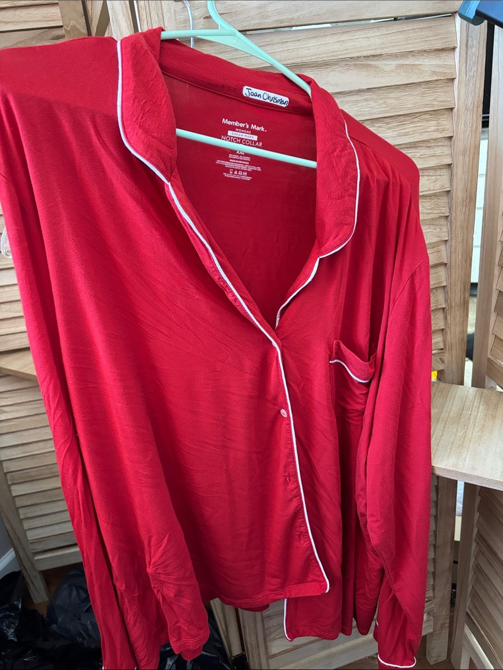 Red Piped Pajama Set XXL